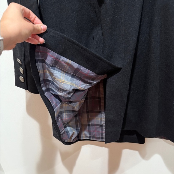 Barbour Womens Commander Wool Cashmere Coat Sz 14 Black Classic Staple Preppy - Picture 6 of 15